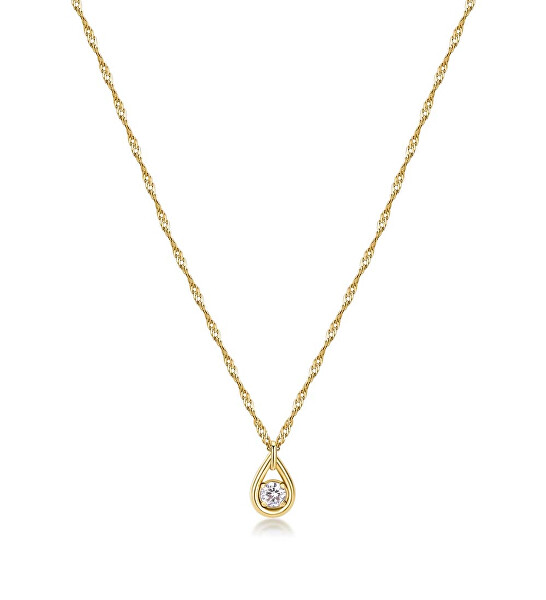 Krásny pozlátený náhrdelník so zirkónom Ribbon BBN30
