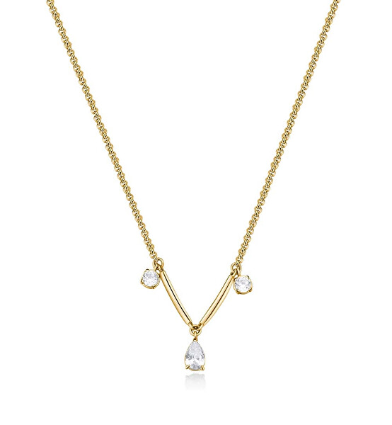 Krásny pozlátený náhrdelník so zirkónmi Affinity BFF179