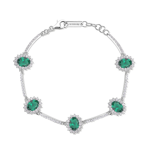 Bracciale di lusso in argento con zirconi Fancy Life Green FLG34