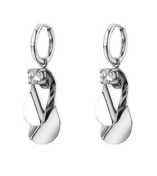 Moderní ocelové náušnice s krystalem 2v1 Bloom BOM21