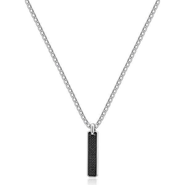 Módny oceľový náhrdelník s kubickými zirkónmi Backliner BIK111