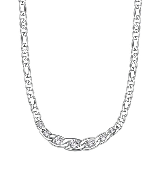 Nadčasový ocelový náhrdelník s krystaly Symphonia BYM97
