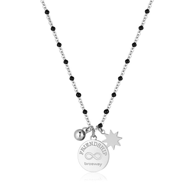 Oceľový náhrdelník s príveskami Chakra BHKL09EN (retiazka, prívesky)