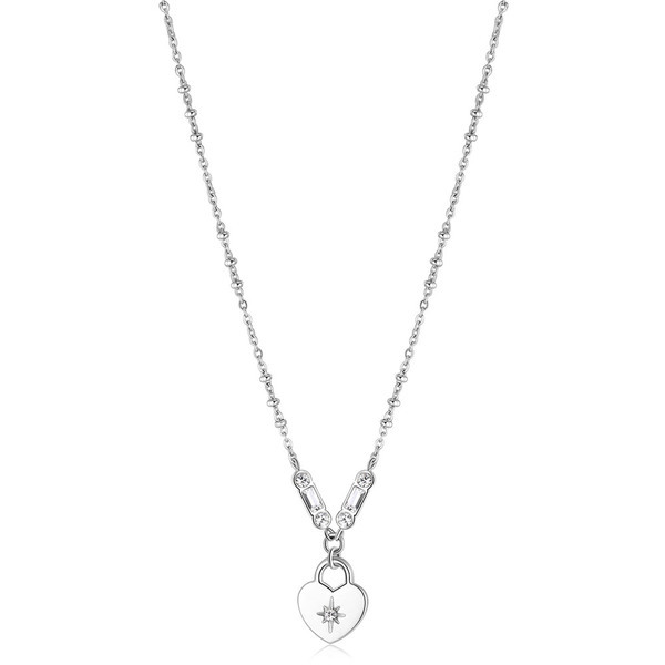 Oceľový náhrdelník so srdiečkom Chakra BHKN074