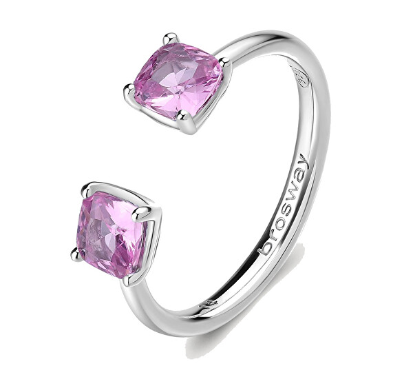 Otevřený stříbrný prsten Fancy Vibrant Pink FVP11
