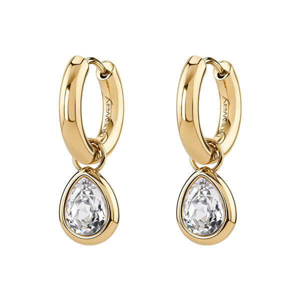 Pozlacené náušnice 2v1 s krystalem Symphonia BYM216