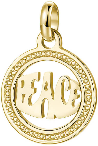 Pandantiv din oțel placat cu aur Peace Très Jolie BTJM279