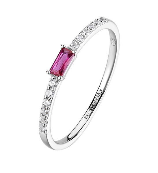 Půvabný stříbrný prsten se zirkony Fancy Passion Ruby FPR143