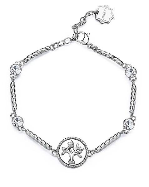 Damen-Stahlarmband mit Kristallen Baum des Lebens Chakra BHKB156