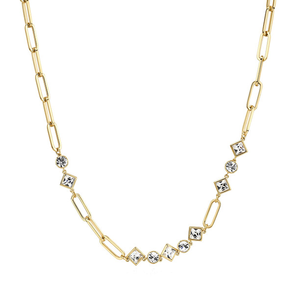 Schicke vergoldete Halskette mit klaren Kristallen Emphasis BEH06