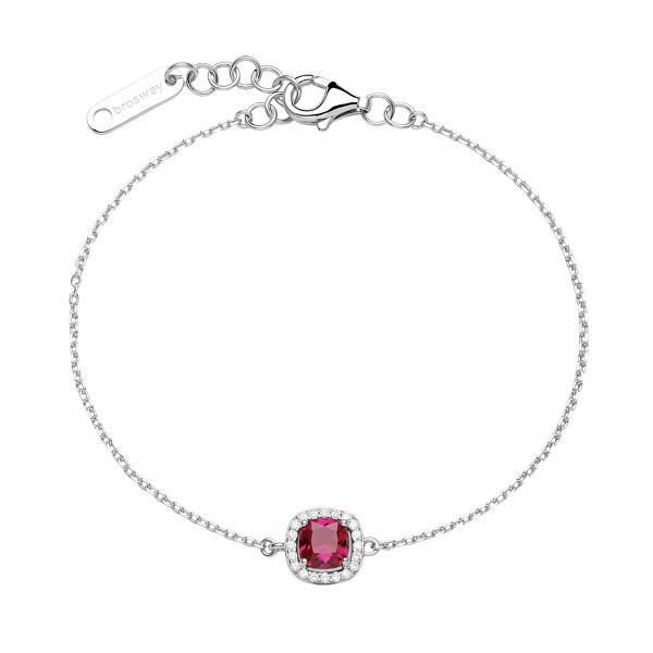 Slušivý stříbrný náramek s kubickými zirkony Fancy Passion Ruby FFB130