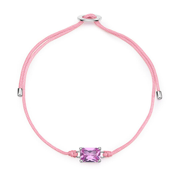 Kordelarmband mit kubischem Zirkonia Fancy Vibrant Pink FVP110