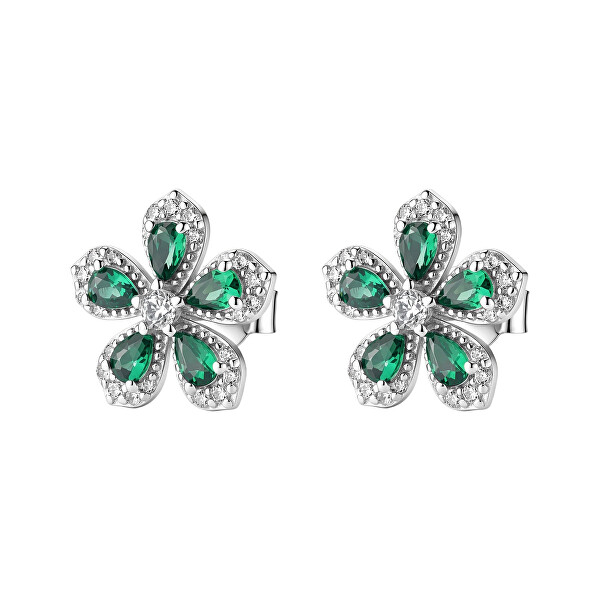 Stříbrné pecky Květina Fancy Life Green FLG156