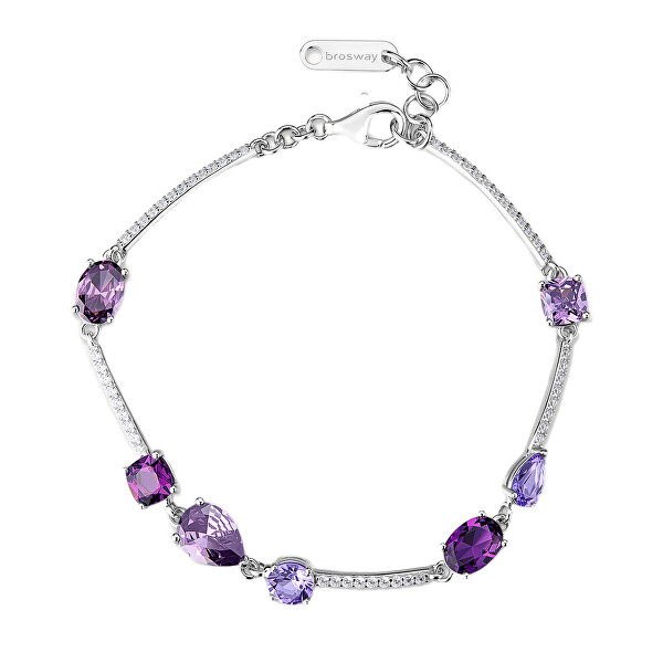 Stříbrný náramek s fialovými kubickými zirkony Fancy Magic Purple FMP132