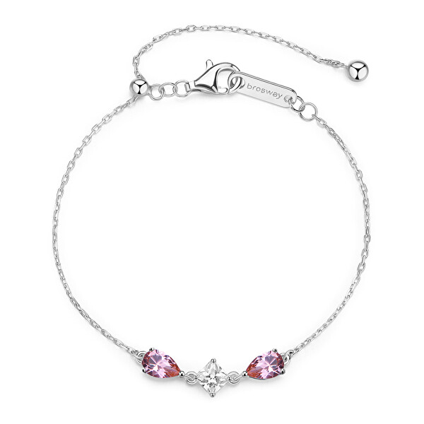 Stříbrný náramek s kubickými zirkony Tender Pink Fancy FTP05