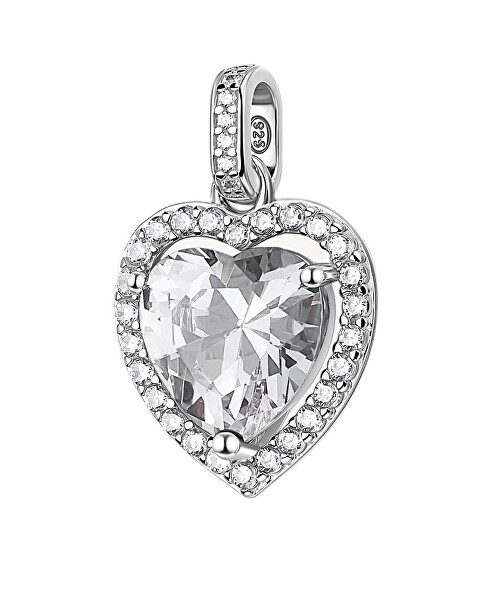 Stříbrný srdíčkový přívěsek Fancy Infinite White FIW163
