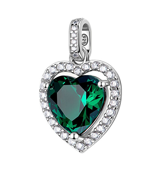 Stříbrný srdíčkový přívěsek Fancy Life Green FLG144