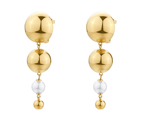 Stylové dlouhé náušnice se syntetickou perlou Perfect BPC61