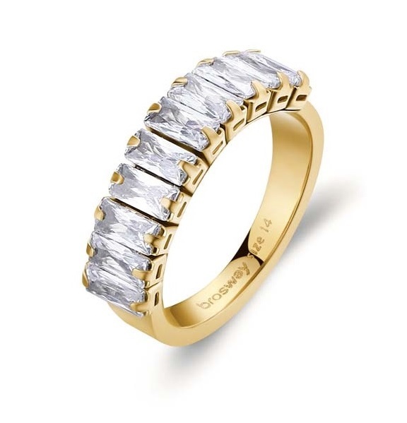 Funkelnder vergoldeter Ring mit Zirkonias Desideri BEIA002