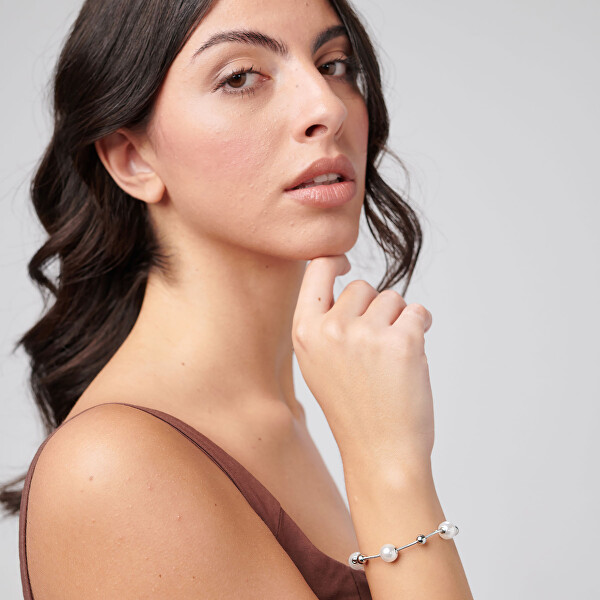 Dámský ocelový náramek s umělými perlami Perfect BPC56