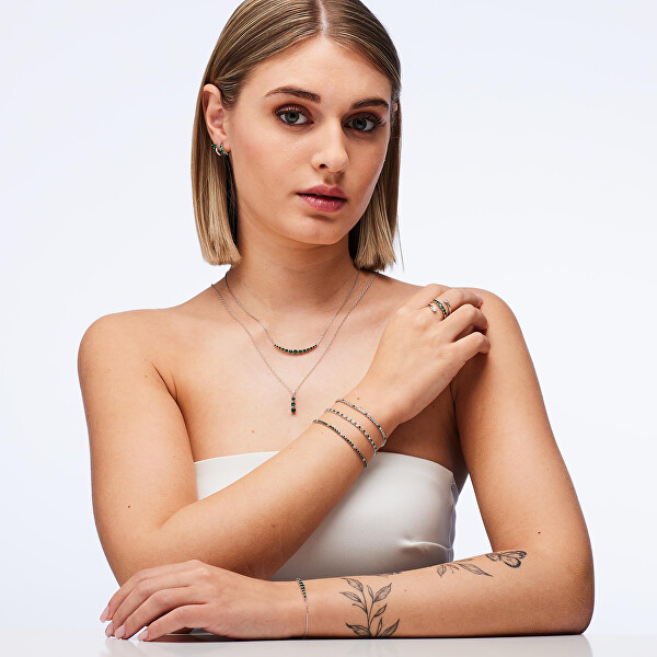 Elegantní náhrdelník ze stříbra Fancy Life Green FLG130