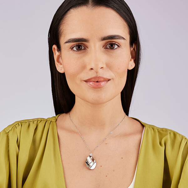 Elegantní ocelový náhrdelník s krystalem Bloom BOM01