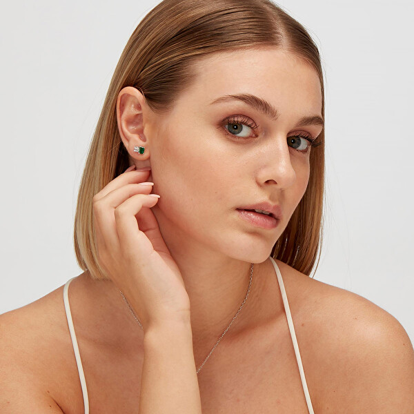 Elegante orecchino singolo in argento con zirconi Fancy FLG06