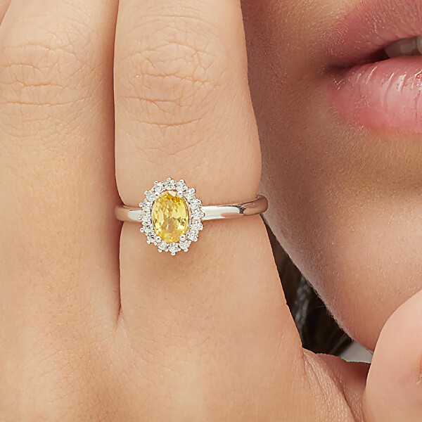 Elegantní stříbrný prsten Fancy Energy Yellow FEY65