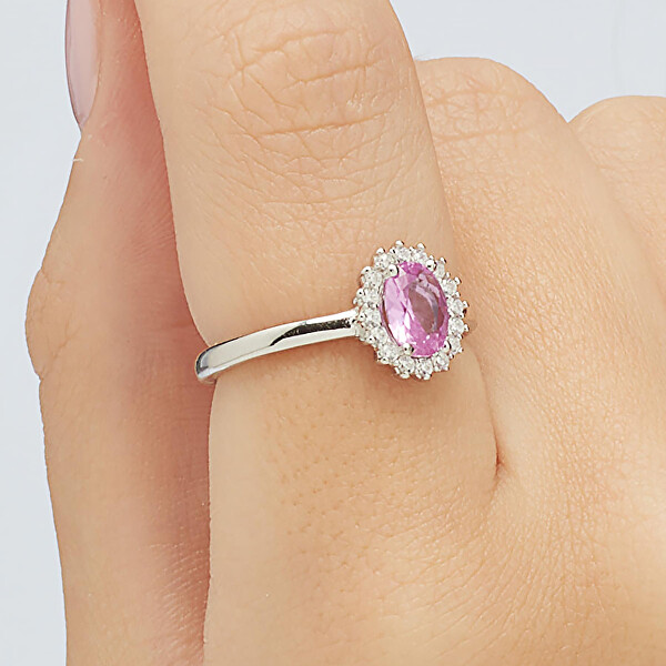 Eleganter Silberring Fancy Vibrant Pink FVP73