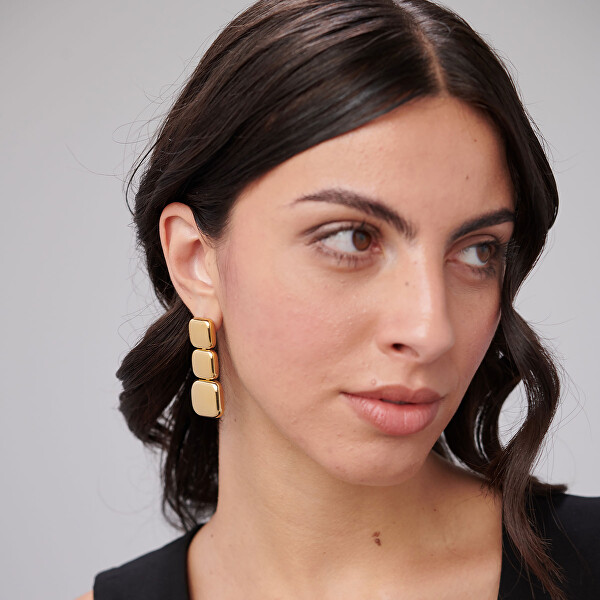 Fashion visací náušnice z pozlacené oceli Muse BUE24