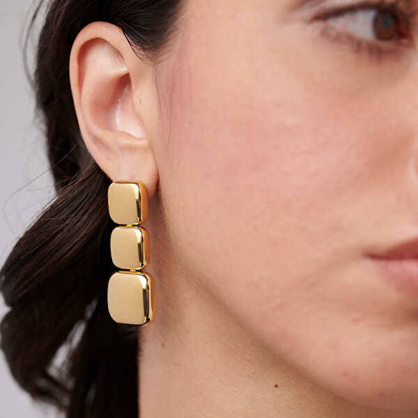 Fashion visací náušnice z pozlacené oceli Muse BUE24