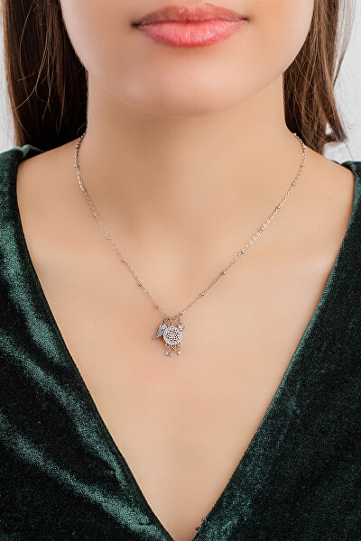 Krásny oceľový náhrdelník s príveskami Chakra BHKN055