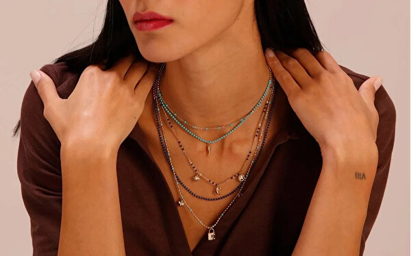 Luxusní sedmiřadý náhrdelník z oceli Chant BAH57