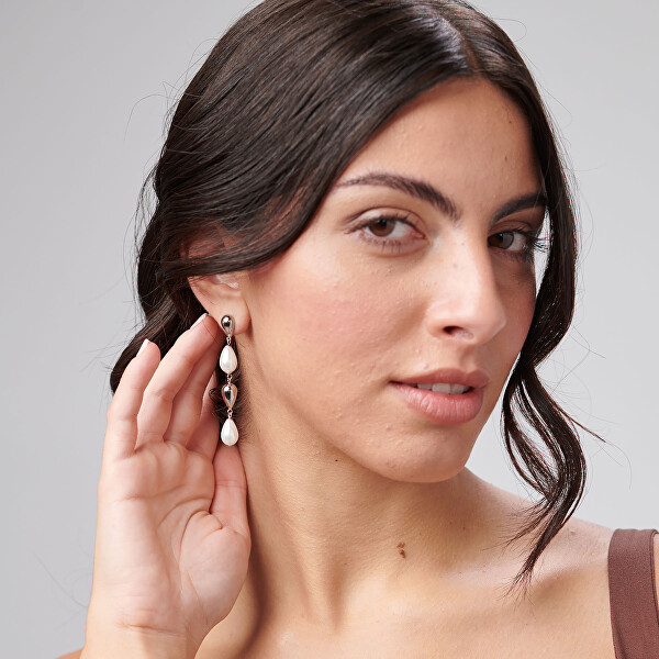 Moderní dlouhé náušnice s umělými perlami Perfect BPC76