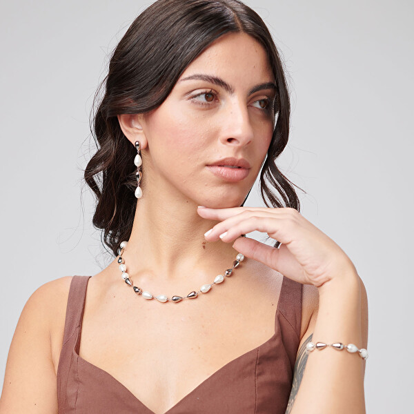 Moderní dlouhé náušnice s umělými perlami Perfect BPC76