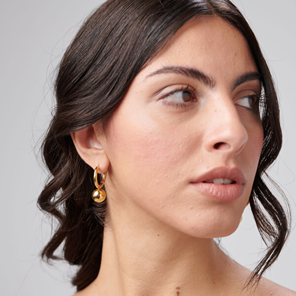 Moderní kruhové náušnice z pozlacené oceli Perfect BPC65