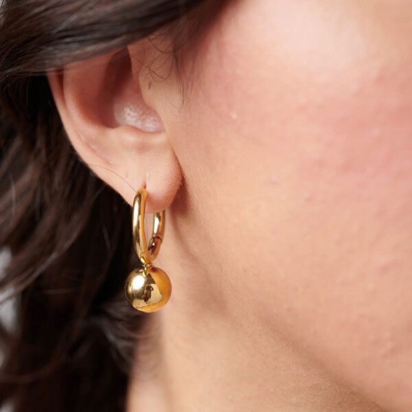 Moderní kruhové náušnice z pozlacené oceli Perfect BPC65