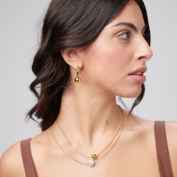 Moderní kruhové náušnice z pozlacené oceli Perfect BPC65