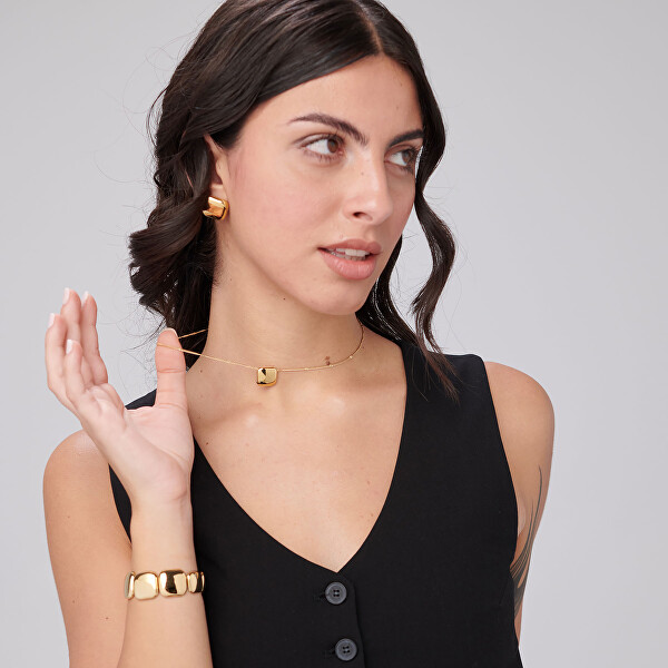 Moderní pozlacené náušnice pecky Muse BUE22