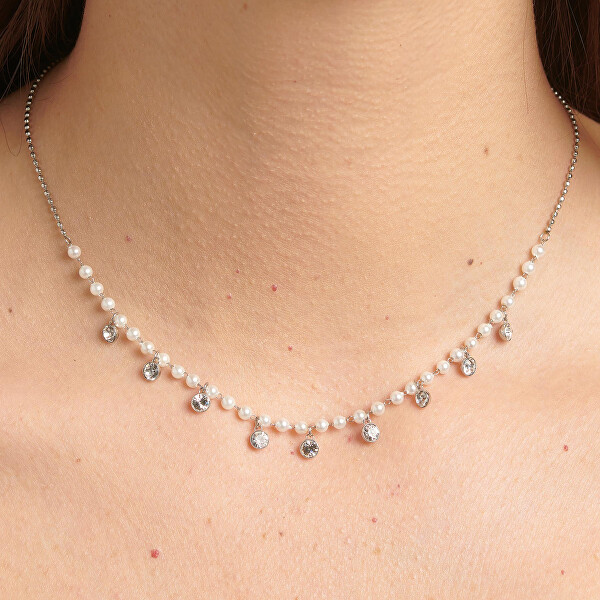 Bezaubernde Halskette aus Stahl mit Perlen Chant BAH83
