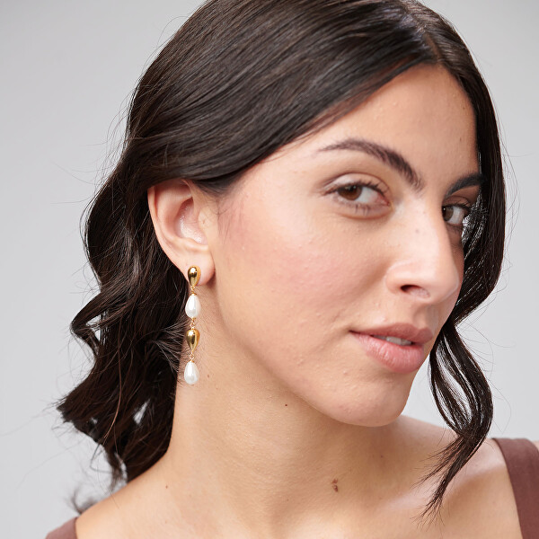 Originální dlouhé náušnice s umělými perlami Perfect BPC77