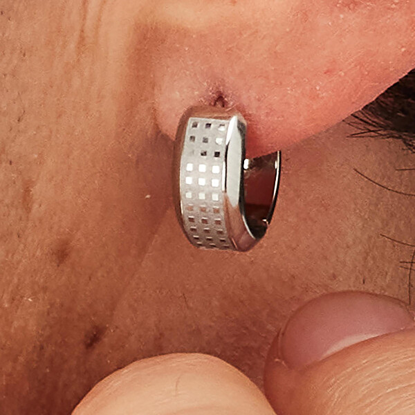 Einzelner Herrenohrring aus Stahl Bullet BUL64