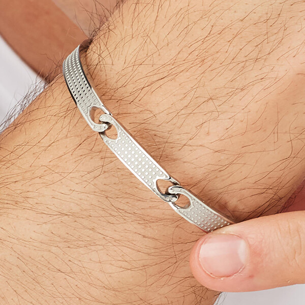 Bracciale rigido da uomo in acciaio Bullet BUL63