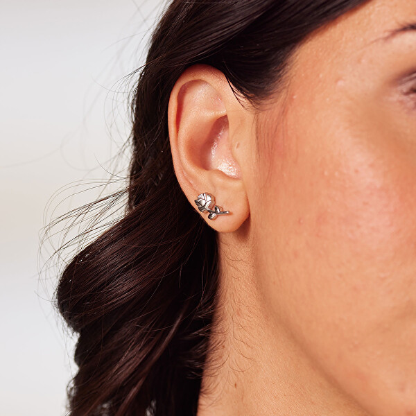 Půvabné ocelové náušnice Růže Chakra BHKE198