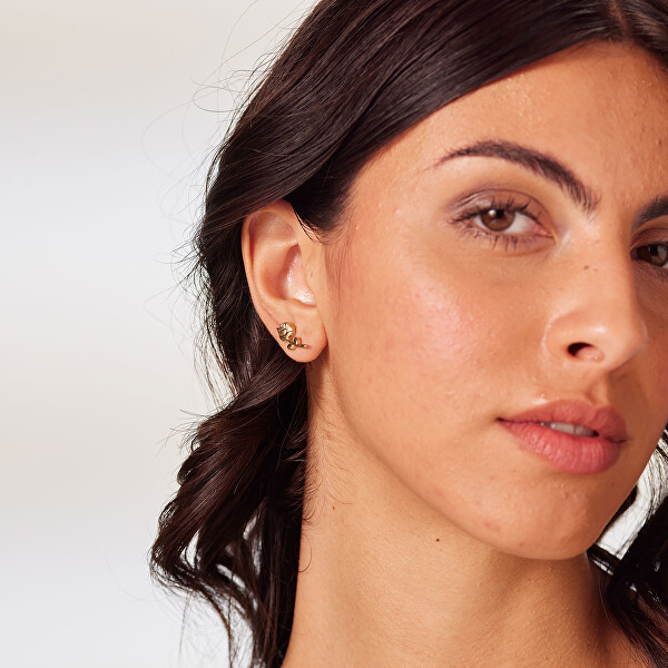 Půvabné pozlacené náušnice Růže Chakra BHKE199