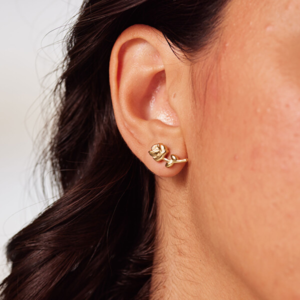 Půvabné pozlacené náušnice Růže Chakra BHKE199