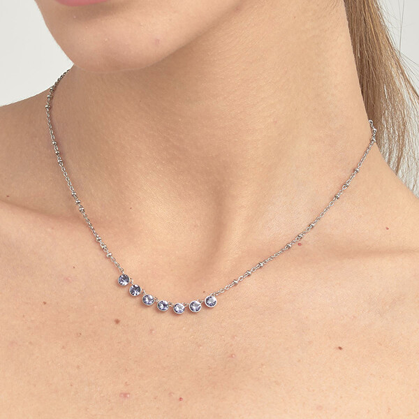 Pôvabný náhrdelník s fialovými kryštálmi Symphonia BYM135
