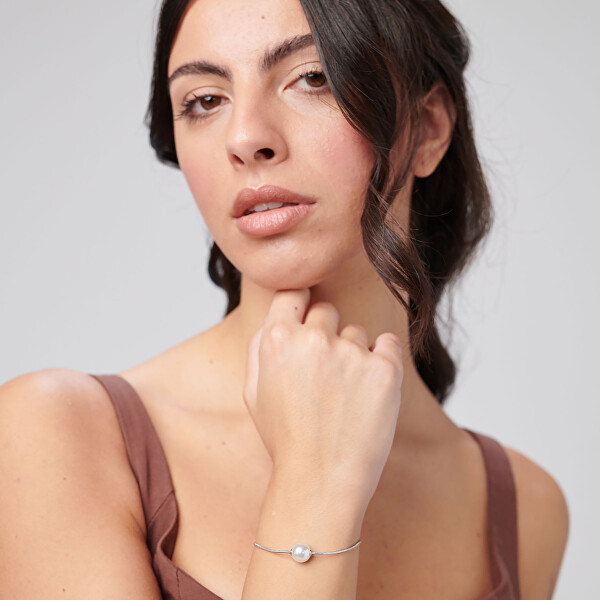 Půvabný ocelový náramek se syntetickou perlou Perfect BPC52