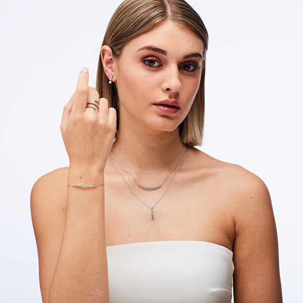 Půvabný stříbrný náramek s čirými zirkony Infinite White Fancy FIW151