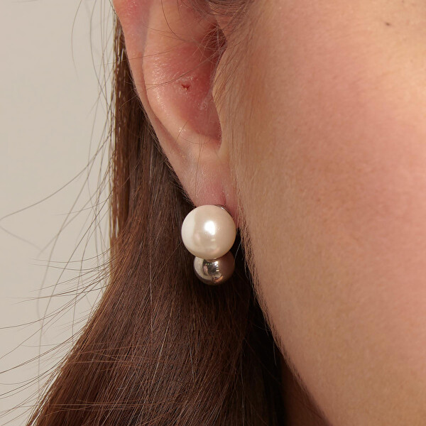 Slušivé ocelové náušnice s perlami Perfect BPC22